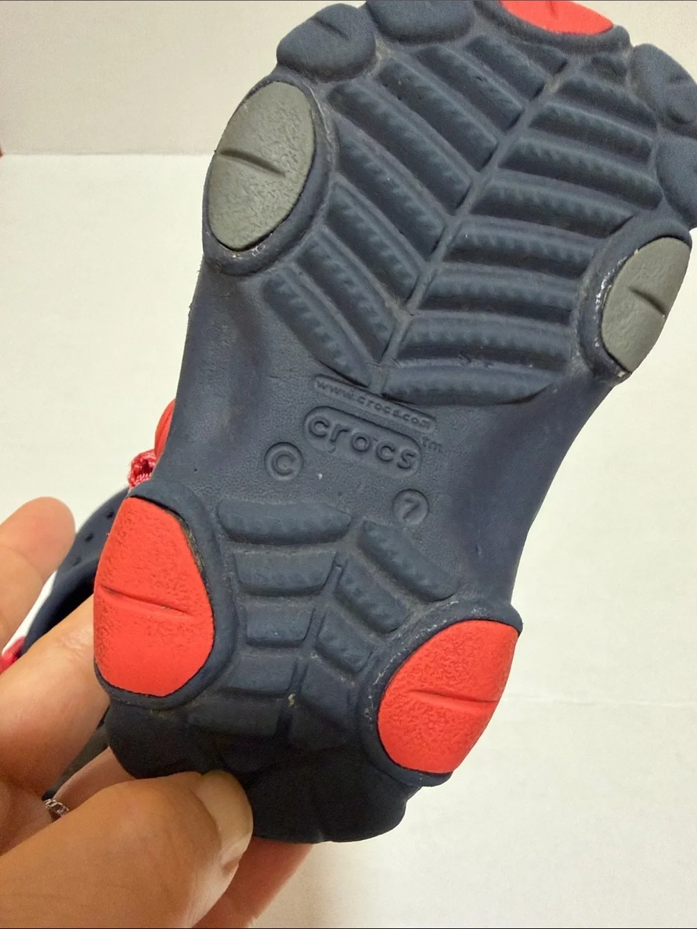CROCS Kids Navy All Terrain Clogs Sandals  - Size 7
